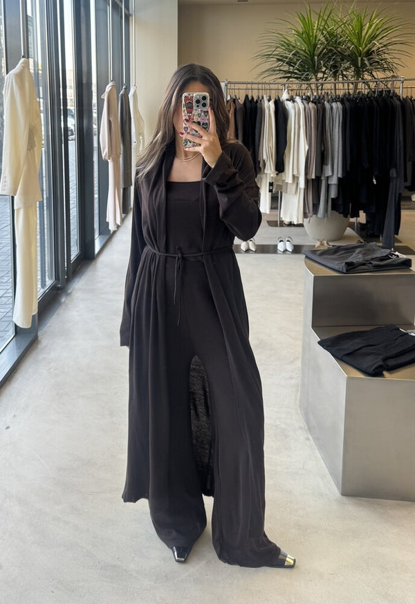 Long Cardigan Laced 3PC Pants Set