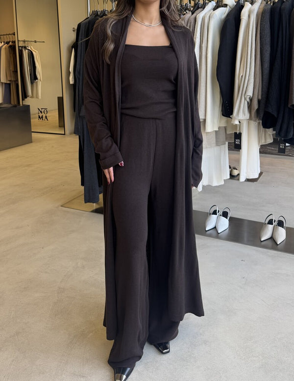 Long Cardigan Laced 3PC Pants Set