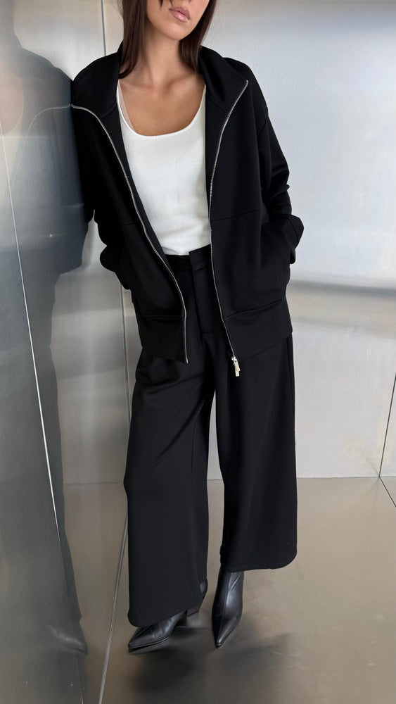 Stand Collar Zippered 2PC Set