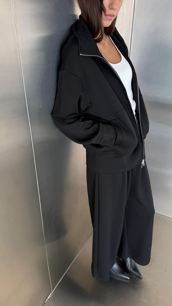 Stand Collar Zippered 2PC Set