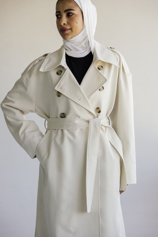 Fashion Women's Trench Coat Belt Lapel