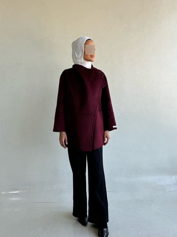 Asymmetric Wool Cloak