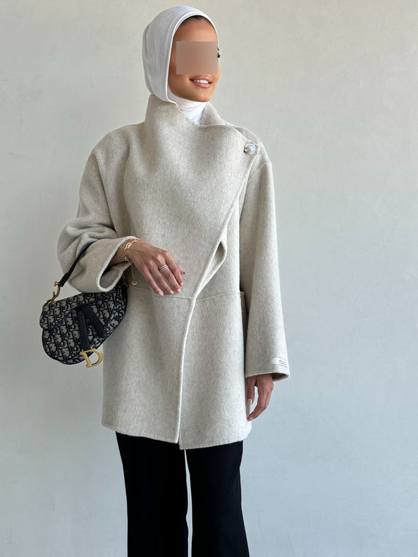 Asymmetric Wool Cloak