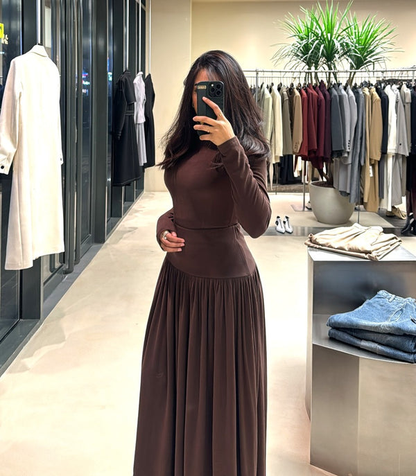 Knit Top Pleated Skirt 2PC Set