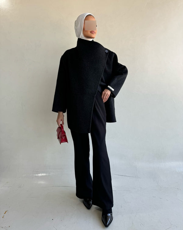 Asymmetric Wool Cloak