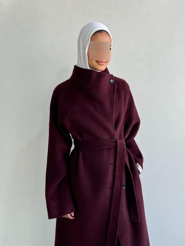 Big Size Belted Thick Coatالسترات الخارجية / المعاطف