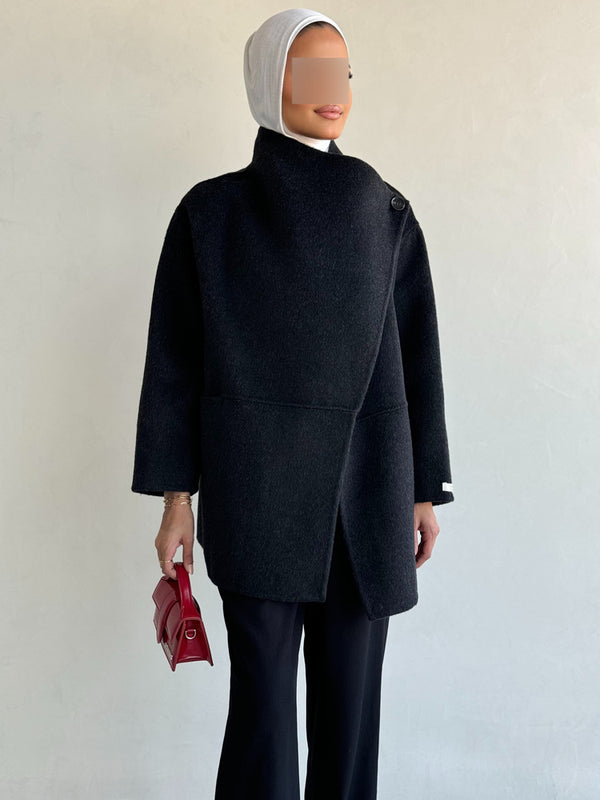 Asymmetric Wool Cloak