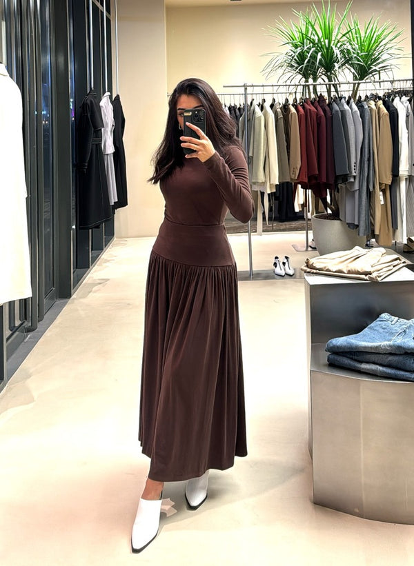 Knit Top Pleated Skirt 2PC Set