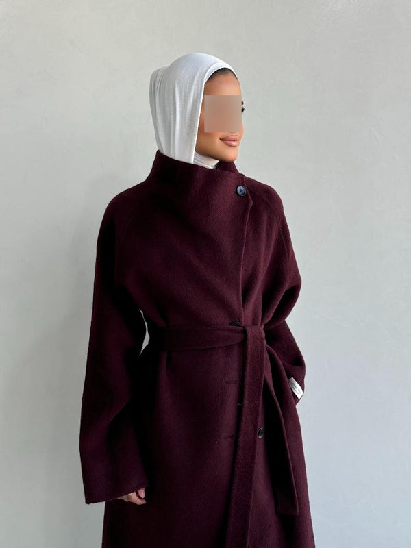 Big Size Belted Thick Coatالسترات الخارجية / المعاطف