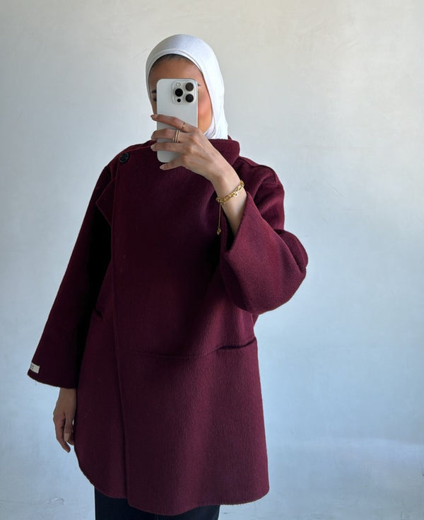 Asymmetric Wool Cloak