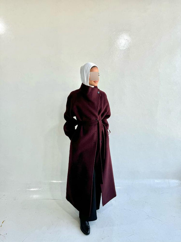 Big Size Belted Thick Coatالسترات الخارجية / المعاطف