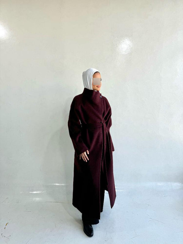 Big Size Belted Thick Coatالسترات الخارجية / المعاطف