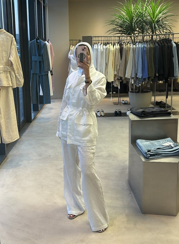 Two-Piece 4 Pockets Top Pants Set