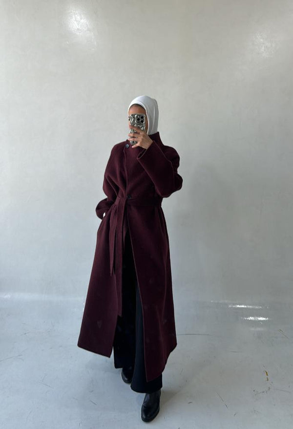 Big Size Belted Thick Coatالسترات الخارجية / المعاطف