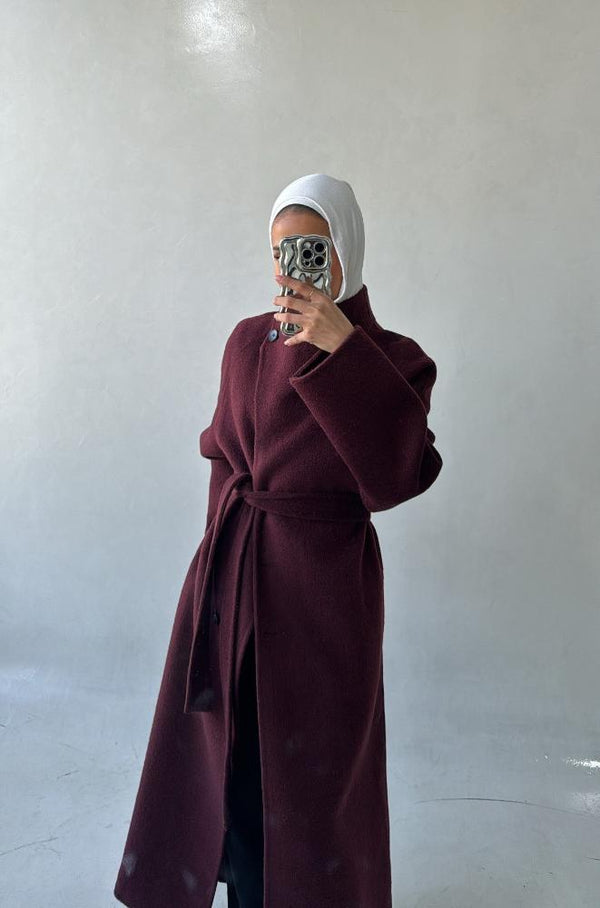 Big Size Belted Thick Coatالسترات الخارجية / المعاطف