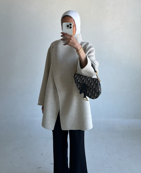 Asymmetric Wool Cloak