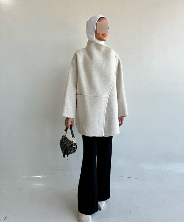 Asymmetric Wool Cloak