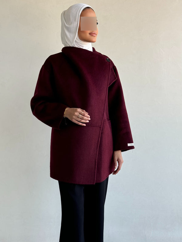 Asymmetric Wool Cloak