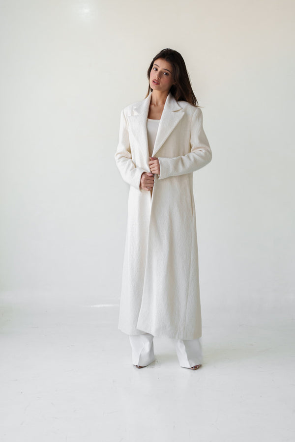 Single Button Long Coat with Trouser Set