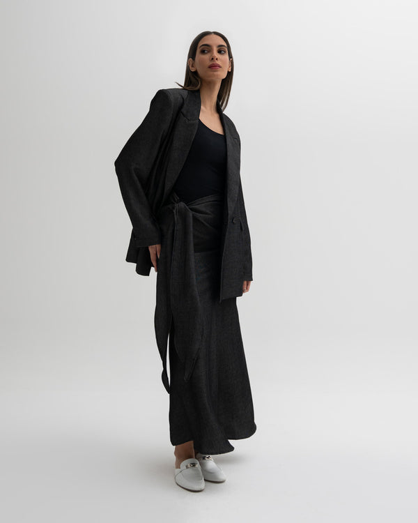 2PC Fashioned Shirt + Skirt Set