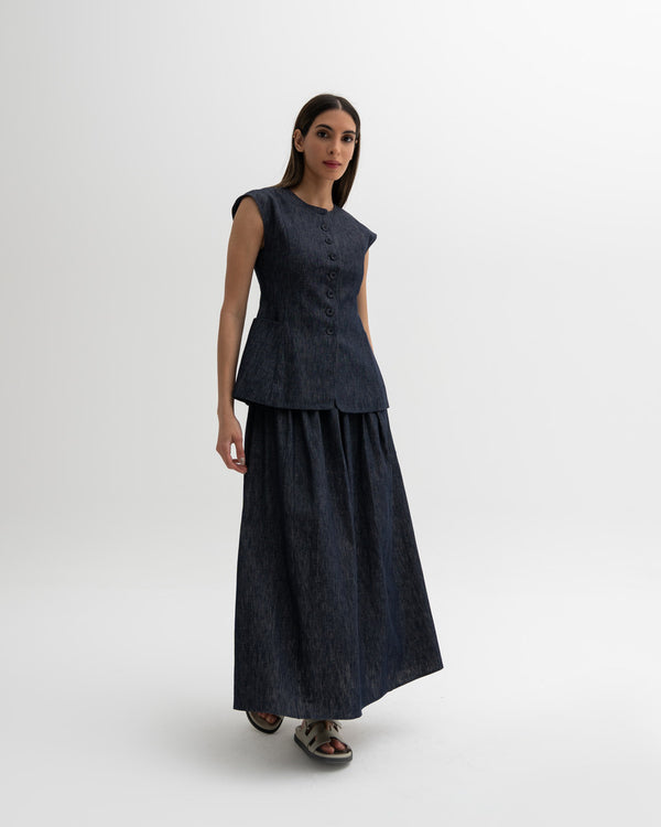 Casual Multibutton Top w/ Skirt