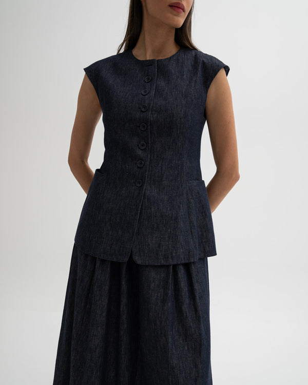 Casual Multibutton Top w/ Skirt