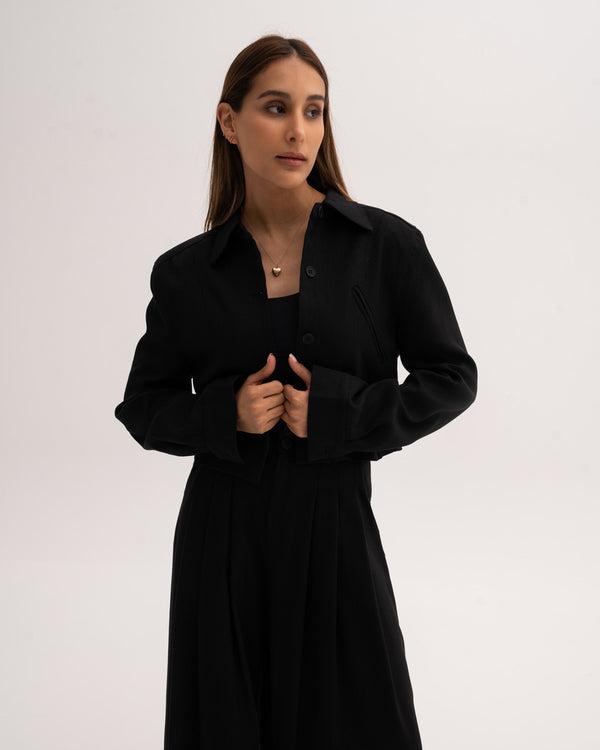 Crop Blazer 4 Buttons  Set