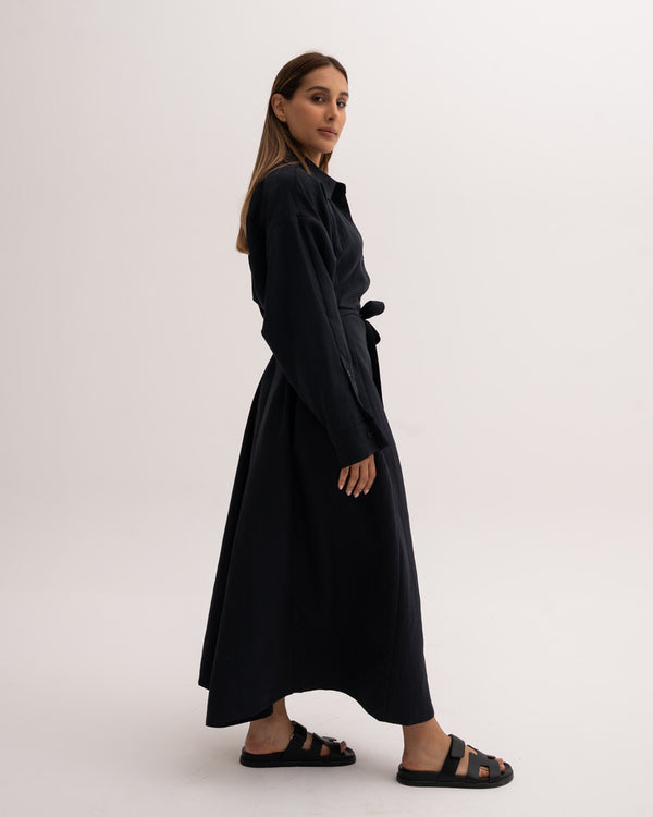 Women's Long Belted Dress