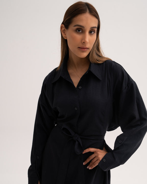 Women's Long Belted Dress