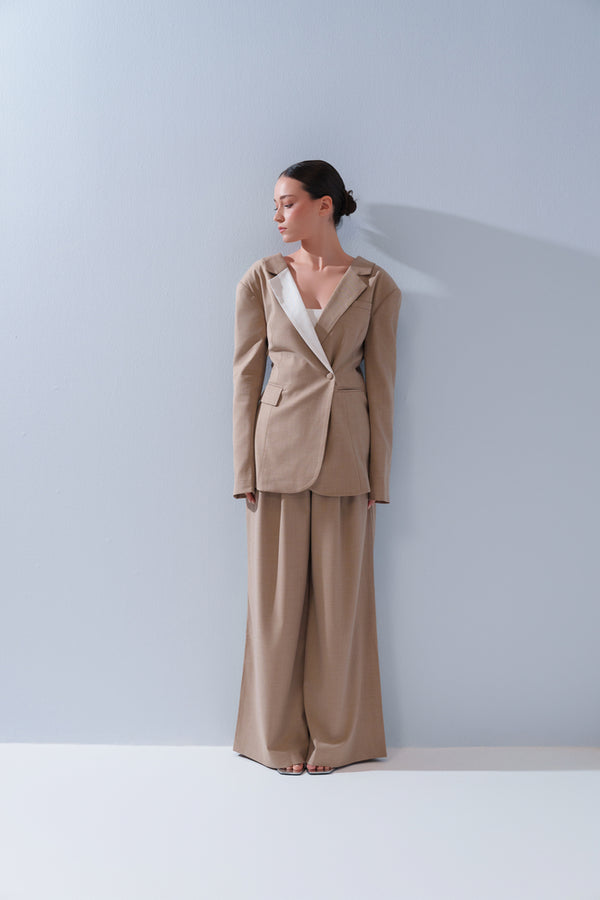 Patchwork Blazer + Pants Set