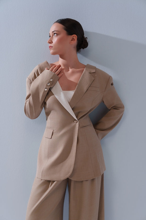 Patchwork Blazer + Pants Set