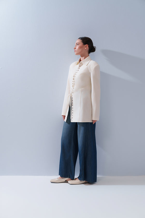 Bandage Drawstring Blouse