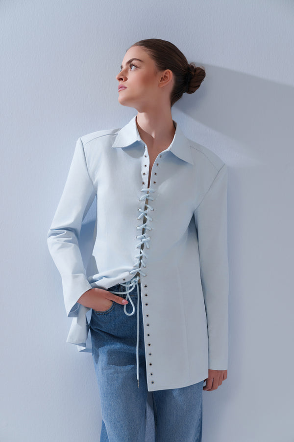 Bandage Drawstring Blouse