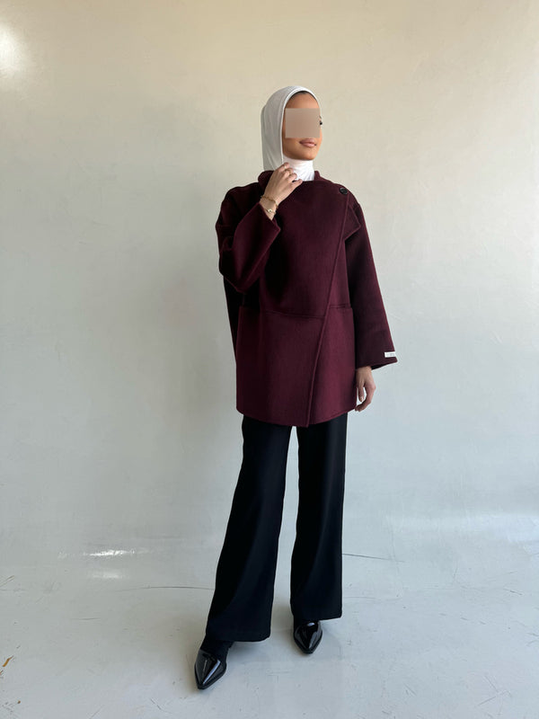 Asymmetric Wool Cloak