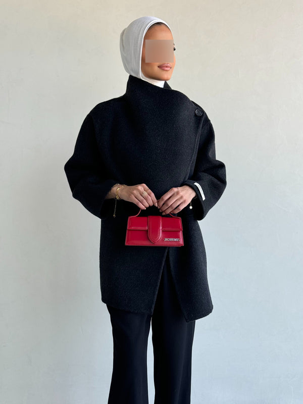 Asymmetric Wool Cloak