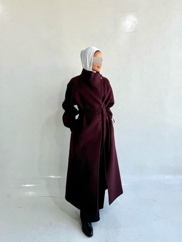 Big Size Belted Thick Coatالسترات الخارجية / المعاطف