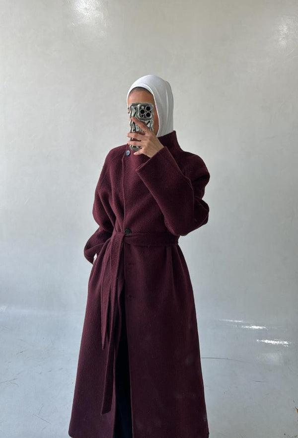 Big Size Belted Thick Coatالسترات الخارجية / المعاطف