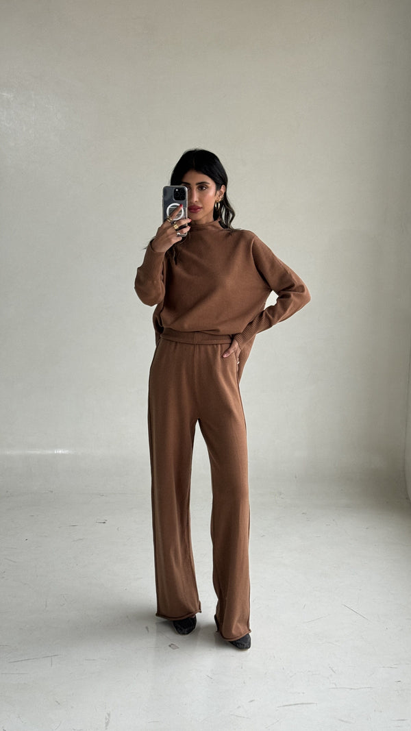 Knitted Drape Suit Two Piece Sets