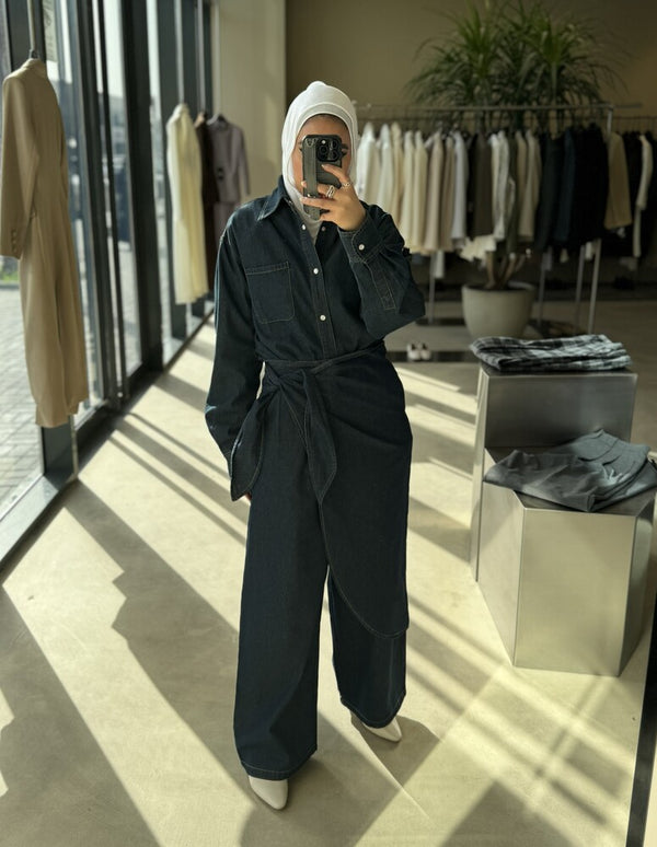 Wrap-tie Soft Denim Set