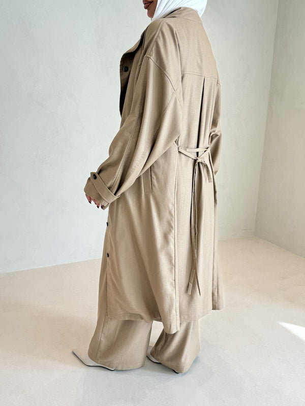 Turtleneck Trenchcoat w/ Pants Set