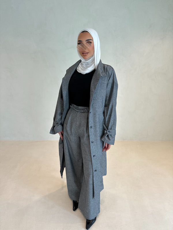 Turtleneck Trenchcoat w/ Pants Set