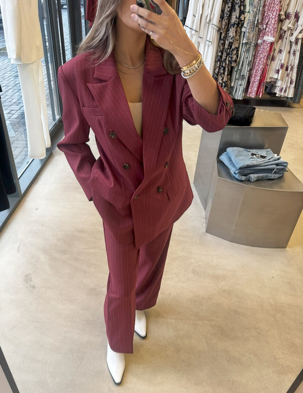6 Buttons Striped Blazer Pants 2PC Set