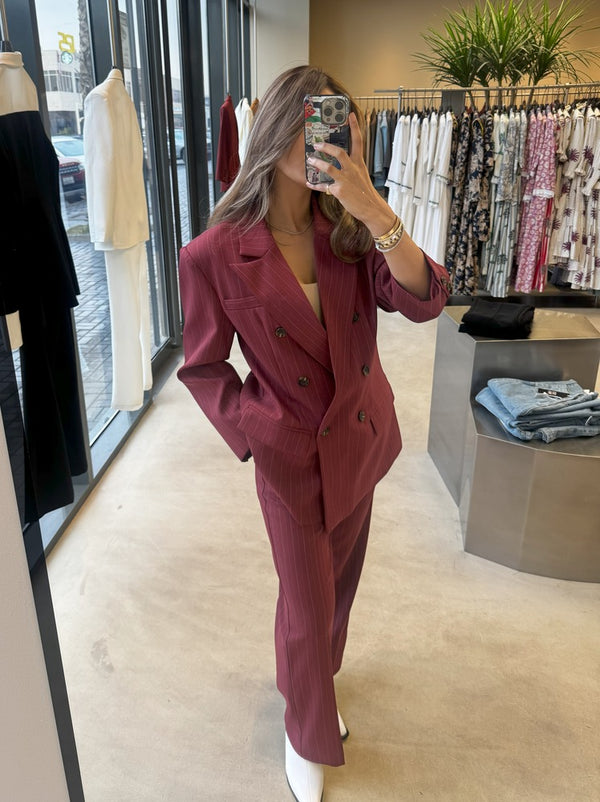 6 Buttons Striped Blazer Pants 2PC Set
