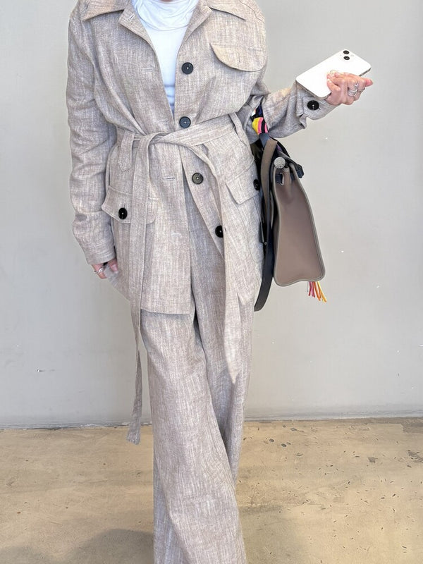 Linen-blend Safari Set