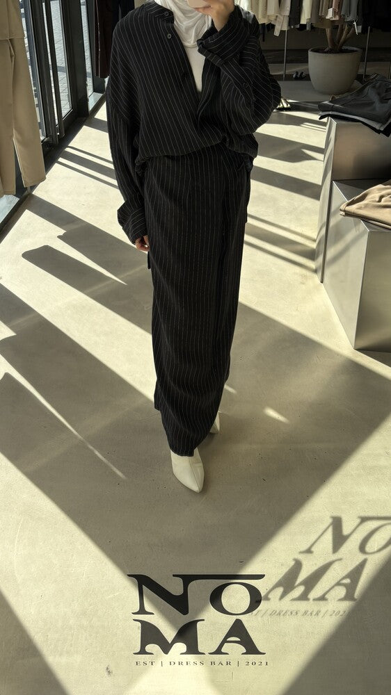 Striped Wrap Skirt Set