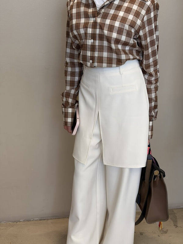 Layered Skirt-over-Trousers