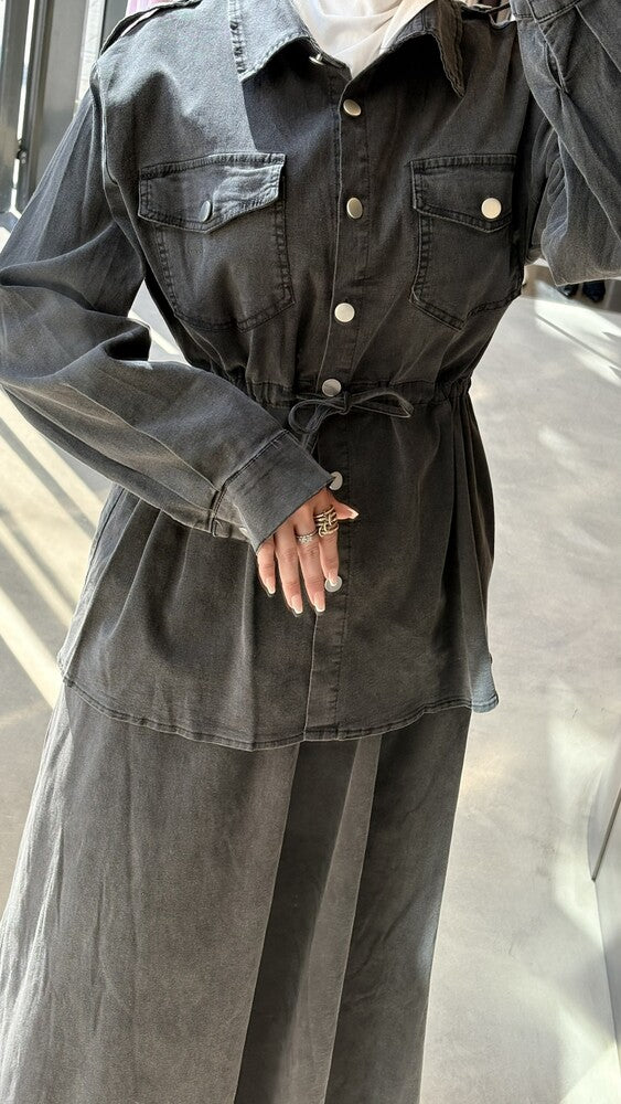 Utility Denim Skirt Set