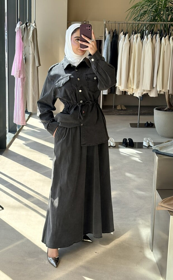 Utility Denim Skirt Set