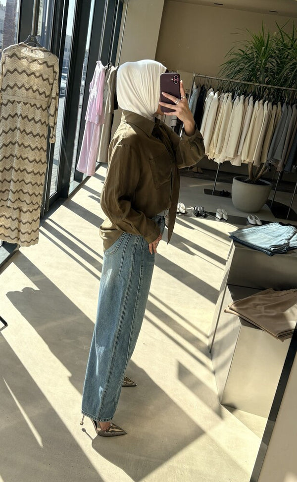 Distressed Wide-leg Jeans