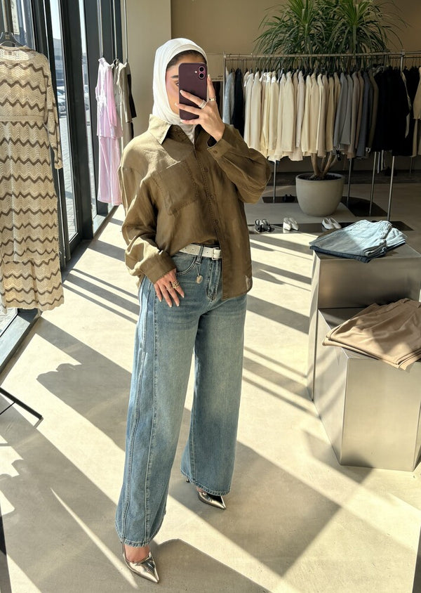 Distressed Wide-leg Jeans